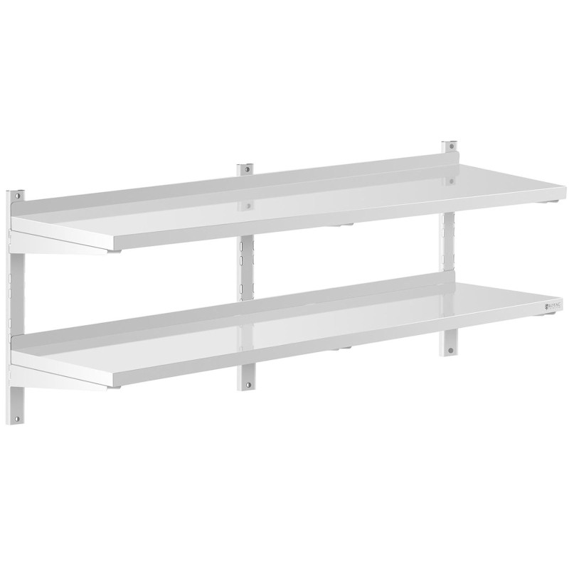 Dviguba reguliuojama sieninė gastronominė lentyna STEEL 150 x 40 cm