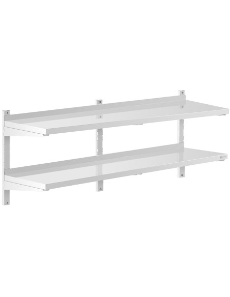 Dviguba reguliuojama sieninė gastronominė lentyna STEEL 150 x 40 cm Dviguba reguliuojama sieninė gastronominė lentyna STEEL 150 x 40 cm