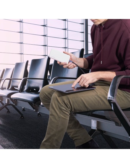 Powerbank Li-Po 10000mAh 2xUSB balta