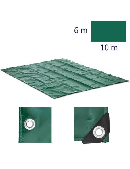 Brezento apsauginė danga su PVC ąselėmis 650 g/m2 1000 x 600 cm Brezento apsauginė danga su PVC ąselėmis 650 g/m2 1000 x 600 cm