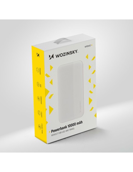 Powerbank Li-Po 10000mAh 2xUSB balta