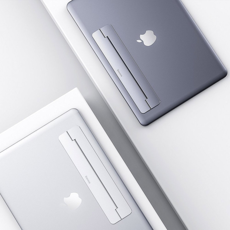 Nešiojamojo kompiuterio stovas MacBook Itin plonas sulankstomas lipnus aliuminio sidabras