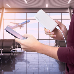 Powerbank Li-Po 10000mAh 2xUSB balta