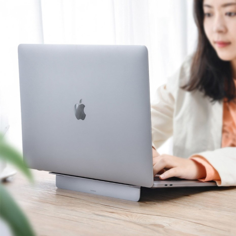 Nešiojamojo kompiuterio stovas MacBook Itin plonas sulankstomas lipnus aliuminio sidabras