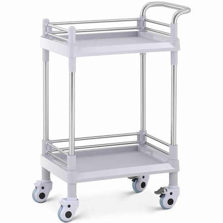 Kosmetinių procedūrų laboratorinis vežimėlis su 2 lentynomis 61 x 37 x 91 cm 20 kg Kosmetinių procedūrų laboratorinis vežimėlis su 2 lentynomis 61 x 37 x 91 cm 20 kg