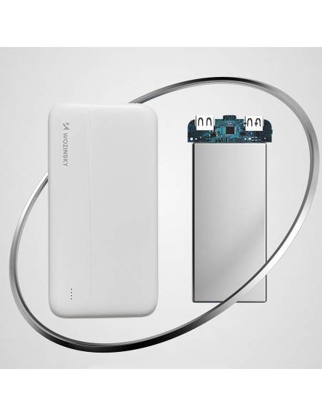Powerbank Li-Po 10000mAh 2xUSB balta