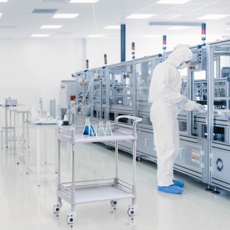 Kosmetinių procedūrų laboratorinis vežimėlis su 2 lentynomis 61 x 37 x 91 cm 20 kg Kosmetinių procedūrų laboratorinis vežimėlis su 2 lentynomis 61 x 37 x 91 cm 20 kg