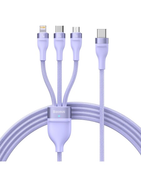 „Flash Series II“ laidas USB-C USB A tipo „iPhone Lightning“ microUSB 100 W 1,5 m purpurinis „Flash Series II“ laidas USB-C USB A tipo „iPhone Lightning“ microUSB 100 W 1,5 m purpurinis