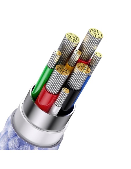 „Flash Series II“ laidas USB-C USB A tipo „iPhone Lightning“ microUSB 100 W 1,5 m purpurinis „Flash Series II“ laidas USB-C USB A tipo „iPhone Lightning“ microUSB 100 W 1,5 m purpurinis