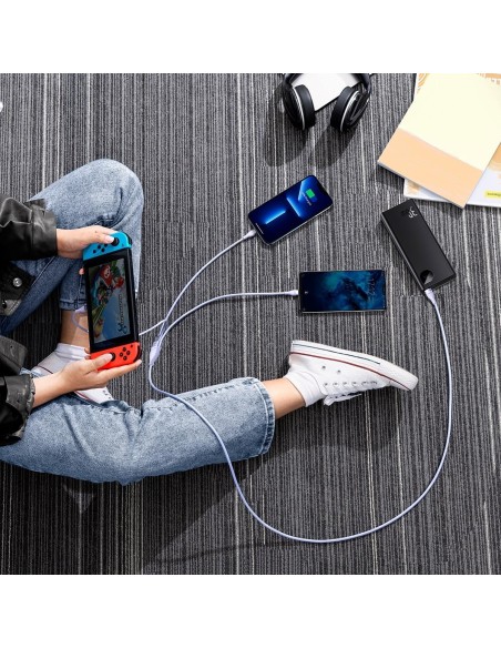 „Flash Series II“ laidas USB-C USB A tipo „iPhone Lightning“ microUSB 100 W 1,5 m purpurinis „Flash Series II“ laidas USB-C USB A tipo „iPhone Lightning“ microUSB 100 W 1,5 m purpurinis