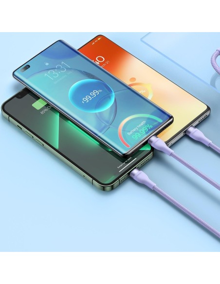 „Flash Series II“ laidas USB-C USB A tipo „iPhone Lightning“ microUSB 100 W 1,5 m purpurinis „Flash Series II“ laidas USB-C USB A tipo „iPhone Lightning“ microUSB 100 W 1,5 m purpurinis
