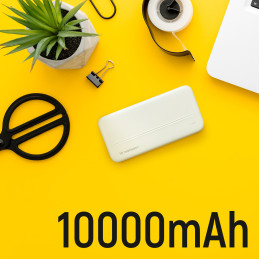 Powerbank Li-Po 10000mAh 2xUSB balta