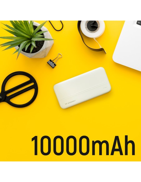 Powerbank Li-Po 10000mAh 2xUSB balta