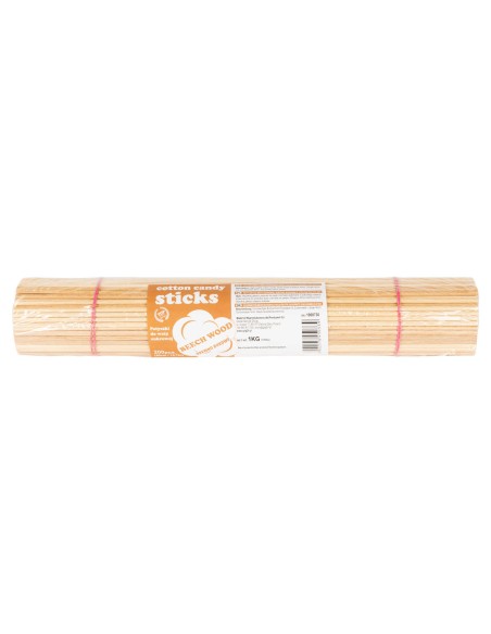 Buko cukraus vatos lazdelės 40cm/4mm su PZH sertifikatu 200vnt Buko cukraus vatos lazdelės 40cm/4mm su PZH sertifikatu 200vnt