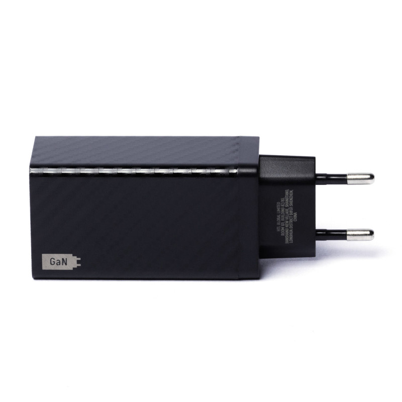 GaN 65W įkroviklis su USB-C QC 3.0 PD juodais...