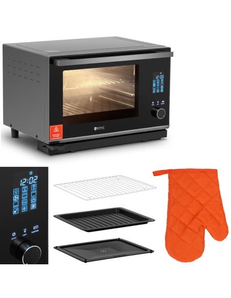 Gastronominė konvekcinė orkaitė su garų funkcija 3 lygių plieninė 2100 W