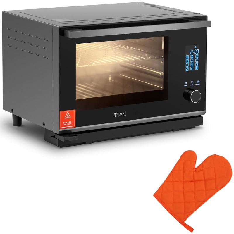 Gastronominė konvekcinė orkaitė su garų funkcija 3 lygių plieninė 2100 W