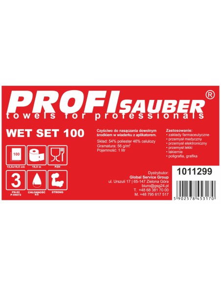Servetėlės kibire, skirtos mirkymui su ProfiSauber WET SET 100 dozatoriumi Servetėlės kibire, skirtos mirkymui su ProfiSauber WET SET 100 dozatoriumi