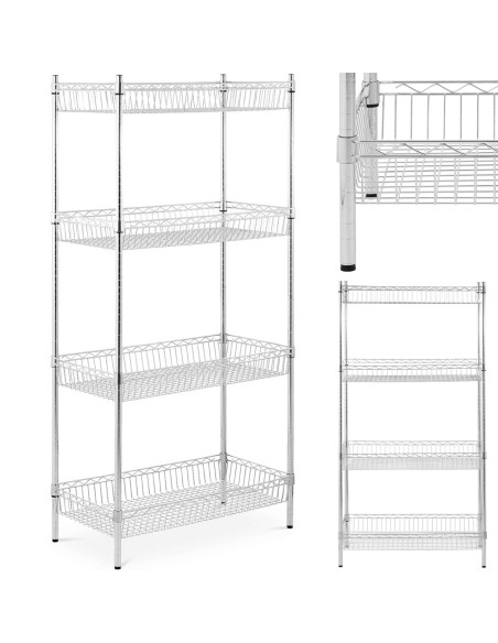 Metalinis stelažas spintai laikyti 4 krepšeliai 90 x 45 x 180 cm iki 200 kg