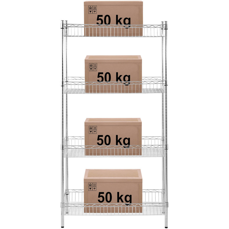Metalinis stelažas spintai laikyti 4 krepšeliai 90 x 45 x 180 cm iki 200 kg