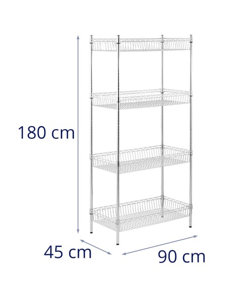 Metalinis stelažas spintai laikyti 4 krepšeliai 90 x 45 x 180 cm iki 200 kg