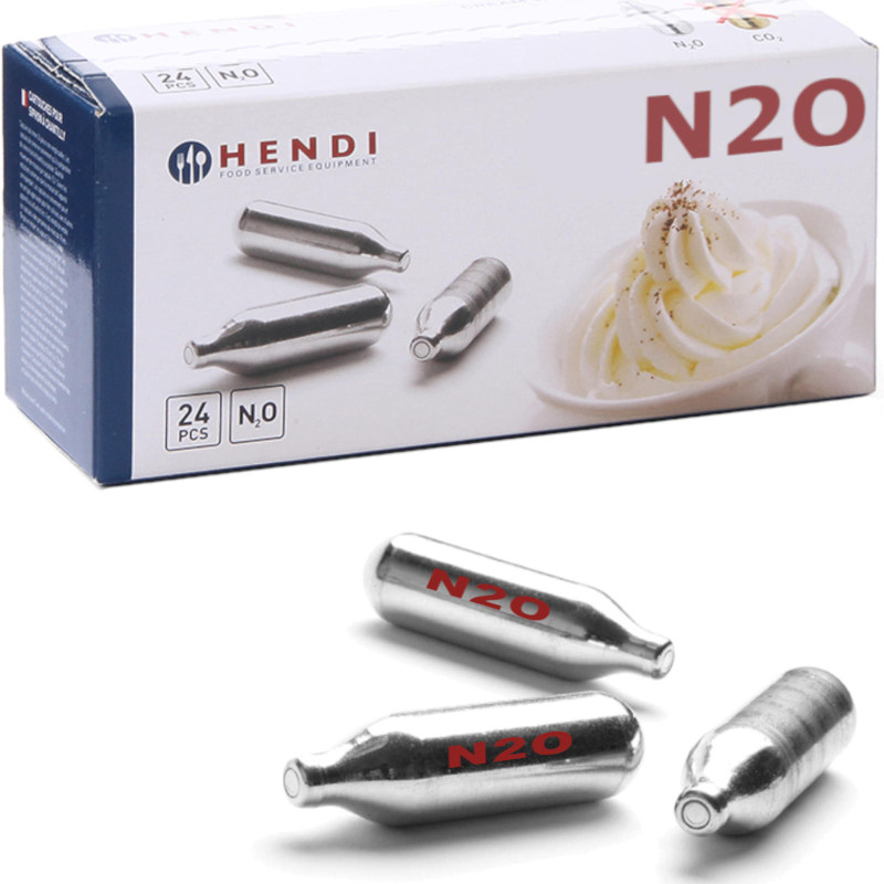 Kasetės sifonui plaktos grietinėlės dujoms N2O 24 vnt - Hendi 588215