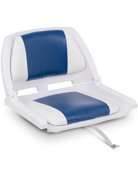 Fotelis, sulankstoma sėdynė motorinėms valtims, žema 45 x 51 x 38 cm, balta ir mėlyna Fotelis, sulankstoma sėdynė motorinėms valtims, žema 45 x 51 x 38 cm, balta ir mėlyna