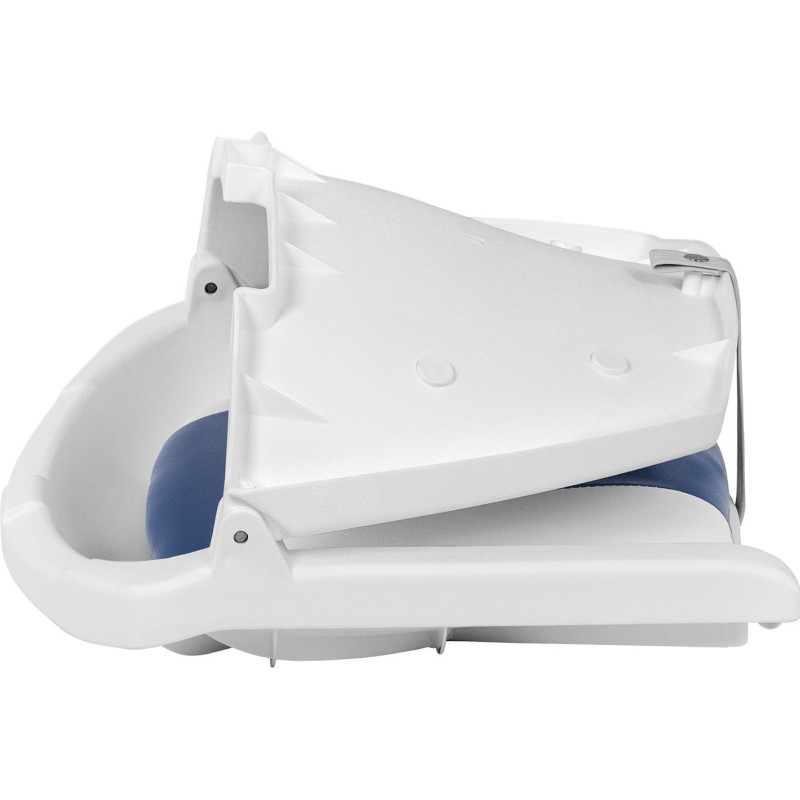 Fotelis, sulankstoma sėdynė motorinėms valtims, žema 45 x 51 x 38 cm, balta ir mėlyna