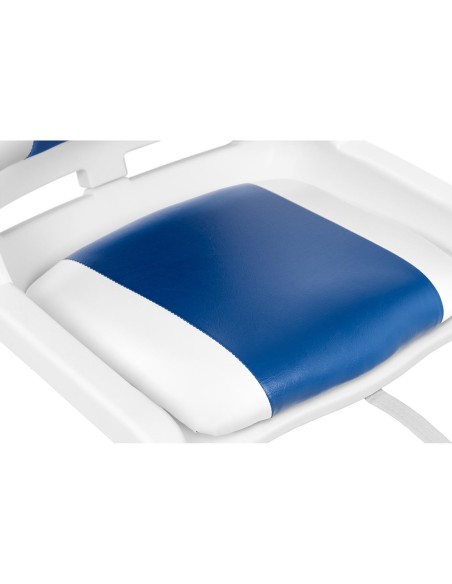 Fotelis, sulankstoma sėdynė motorinėms valtims, žema 45 x 51 x 38 cm, balta ir mėlyna Fotelis, sulankstoma sėdynė motorinėms valtims, žema 45 x 51 x 38 cm, balta ir mėlyna