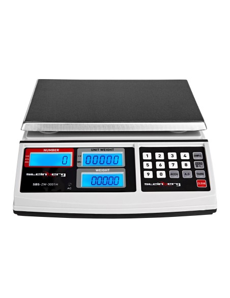 Kontrolinių svarstyklių skaičiavimo vienetų SBS-ZW-3001H LCD iki 30kg Kontrolinių svarstyklių skaičiavimo vienetų SBS-ZW-3001H LCD iki 30kg