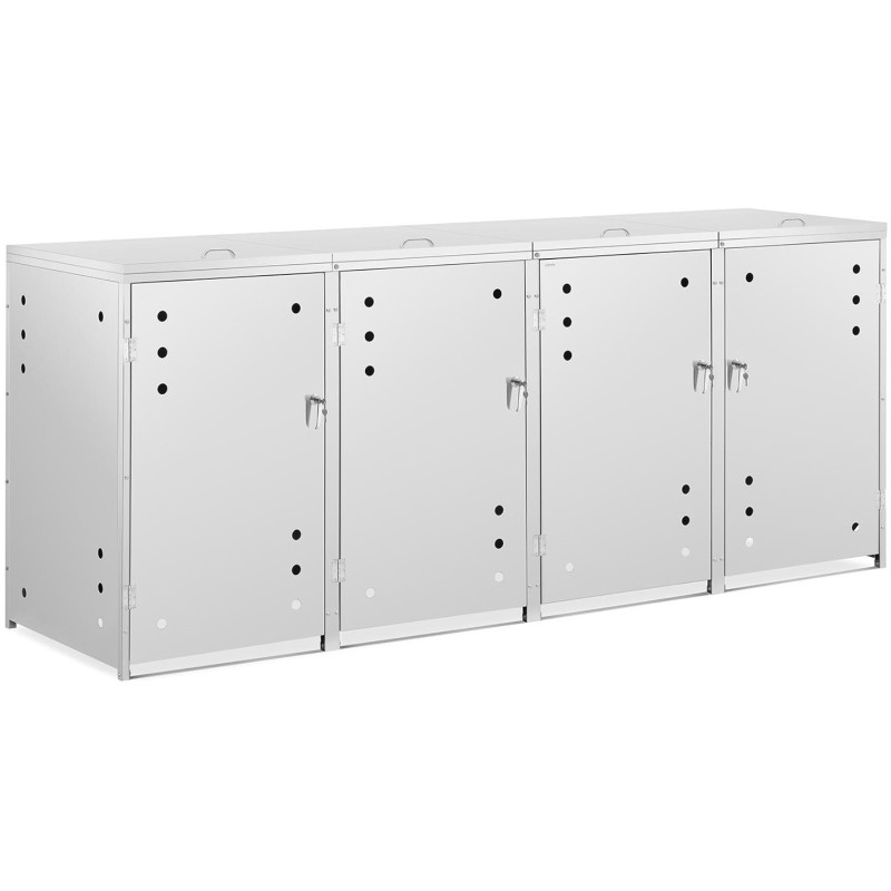 Šiukšliadėžė keturis kartus uždengta apvaliomis skylutėmis PLIENAS 4x 240 l