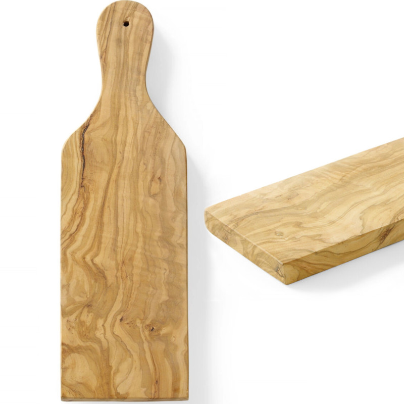 Alyvuogių medžio serviravimo lenta su rankena 350 x 120 x 18 mm - Hendi 505243