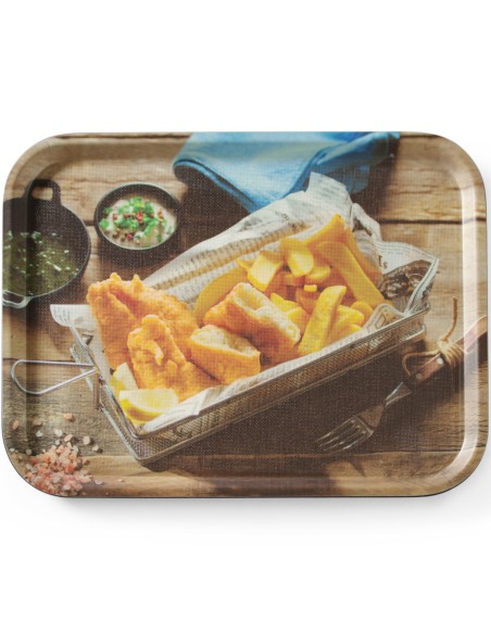 Neslystantis padėklas skaniems žuvies traškučiams patiekti 330 x 430 mm - Hendi 508022 Neslystantis padėklas skaniems žuvies traškučiams patiekti 330 x 430 mm - Hendi 508022