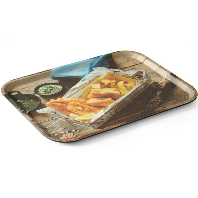 Neslystantis padėklas skaniems žuvies traškučiams patiekti 330 x 430 mm - Hendi 508022