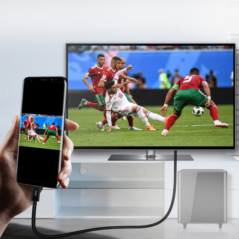 Adapterio kabelis USB Type C – HDMI 2.0 4K 60Hz 1.8m juodas