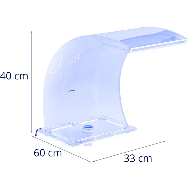 Krioklio snapelis su LED apšvietimu 33 cm, vandens srautas 303 mm