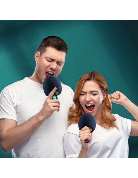 belaidis karaoke mikrofonas su Bluetooth 5.0 garsiakalbiu žalia belaidis karaoke mikrofonas su Bluetooth 5.0 garsiakalbiu žalia