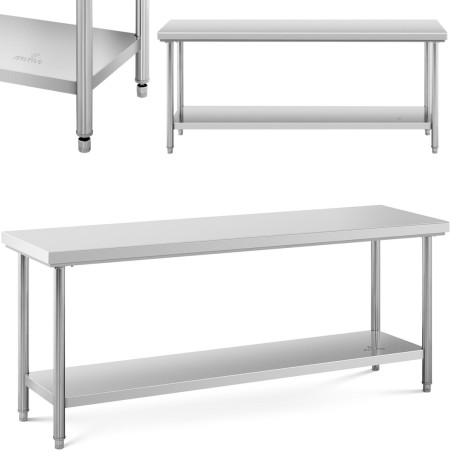 Centrinis gastronominis darbo stalas su lentyna PLIENAS 200 x 60 cm Centrinis gastronominis darbo stalas su lentyna PLIENAS 200 x 60 cm