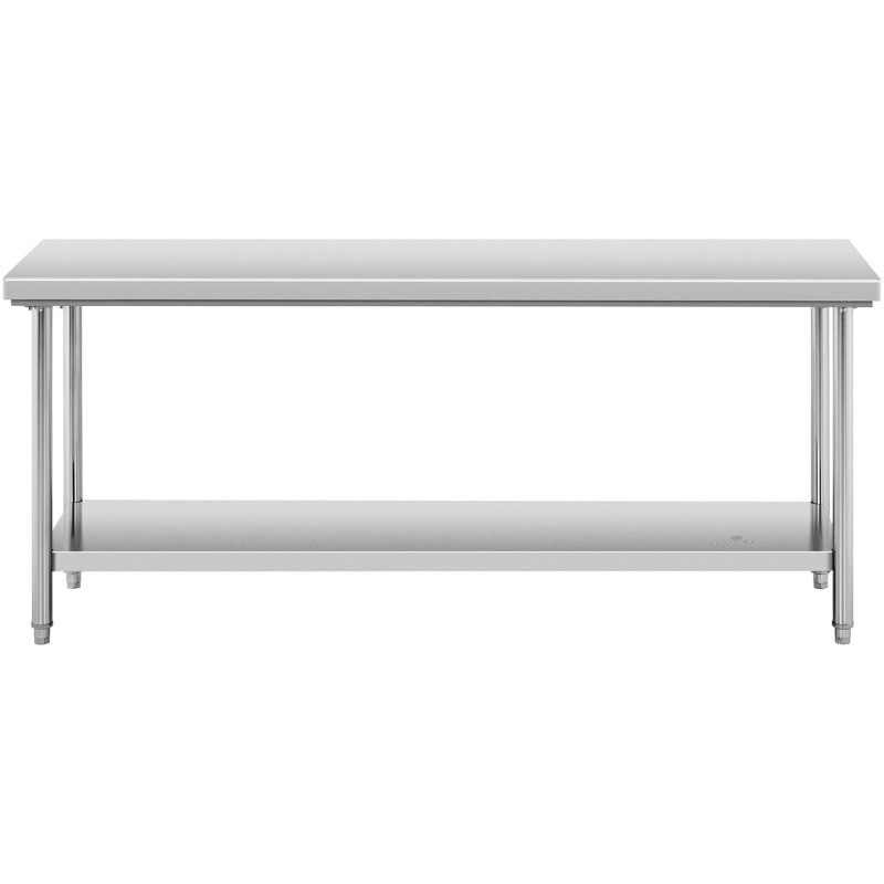 Centrinis gastronominis darbo stalas su lentyna PLIENAS 200 x 60 cm