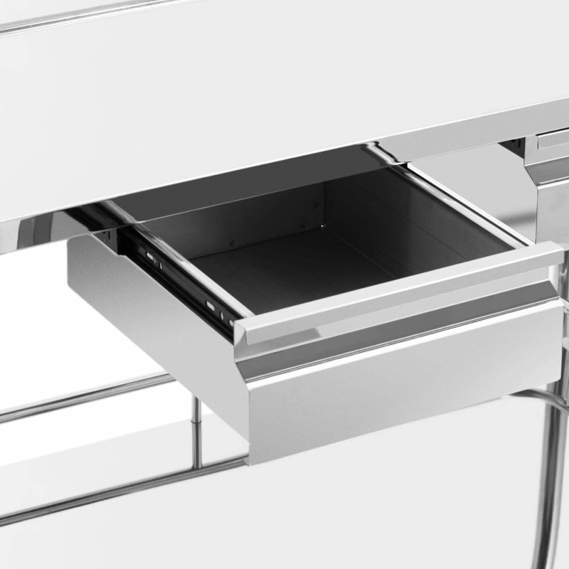 Kosmetinio gydymo laboratorinis vežimėlis iš plieno 2 stalčiai 2 lentynos 85 x 54 x 28 cm