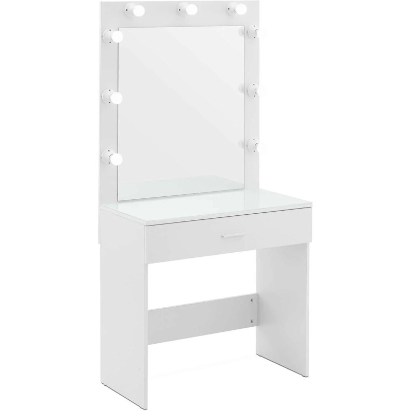 Kosmetinis tualetinis staliukas su veidrodžiu ir apšvietimu 80 x 40 x 160 cm