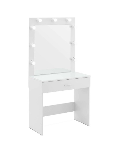 Kosmetinis tualetinis staliukas su veidrodžiu ir apšvietimu 80 x 40 x 160 cm Kosmetinis tualetinis staliukas su veidrodžiu ir apšvietimu 80 x 40 x 160 cm
