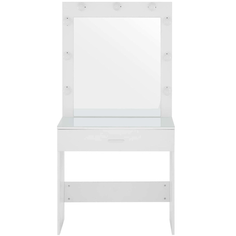 Kosmetinis tualetinis staliukas su veidrodžiu ir apšvietimu 80 x 40 x 160 cm