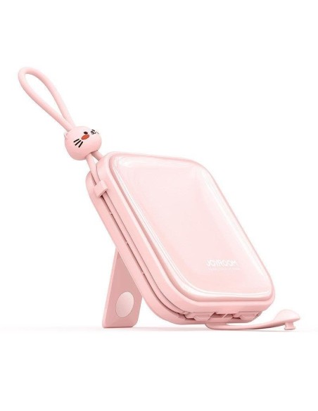 Maitinimo blokas su stovu USB-C laidu ir iPhone Lightning Cutie Series 10000mAh 22,5W rožinė Maitinimo blokas su stovu USB-C laidu ir iPhone Lightning Cutie Series 10000mAh 22,5W rožinė
