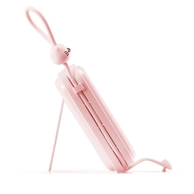 Maitinimo blokas su stovu USB-C laidu ir iPhone Lightning Cutie Series 10000mAh 22,5W rožinė