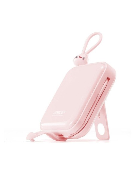 Maitinimo blokas su stovu USB-C laidu ir iPhone Lightning Cutie Series 10000mAh 22,5W rožinė Maitinimo blokas su stovu USB-C laidu ir iPhone Lightning Cutie Series 10000mAh 22,5W rožinė