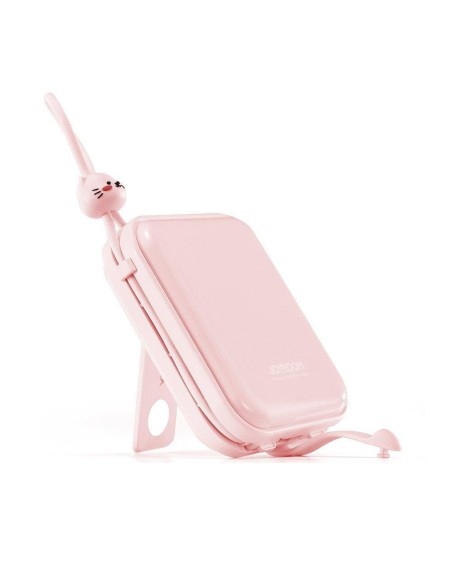 Maitinimo blokas su stovu USB-C laidu ir iPhone Lightning Cutie Series 10000mAh 22,5W rožinė Maitinimo blokas su stovu USB-C laidu ir iPhone Lightning Cutie Series 10000mAh 22,5W rožinė