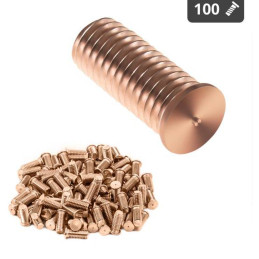 Suvirinimo kaiščiai suvirinimo aparatams variu dengtas plienas M10 25mm Stamos Vokietija 100 vnt.