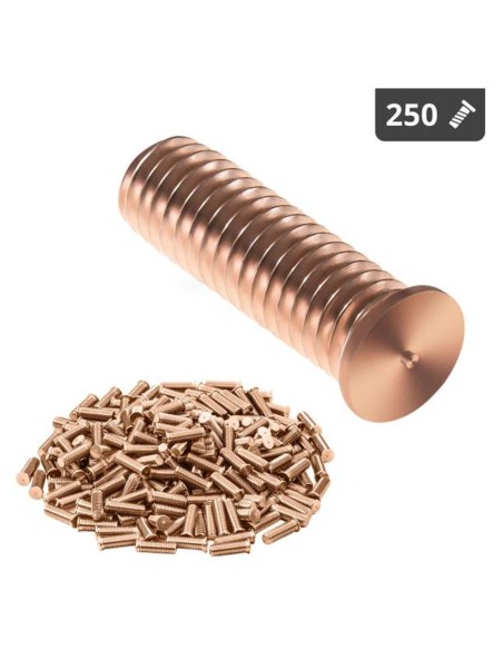 Suvirinimo kaiščiai suvirinimo aparatams variu dengtas plienas M6 20mm Stamos Vokietija 250 vnt. Suvirinimo kaiščiai suvirinimo aparatams variu dengtas plienas M6 20mm Stamos Vokietija 250 vnt.