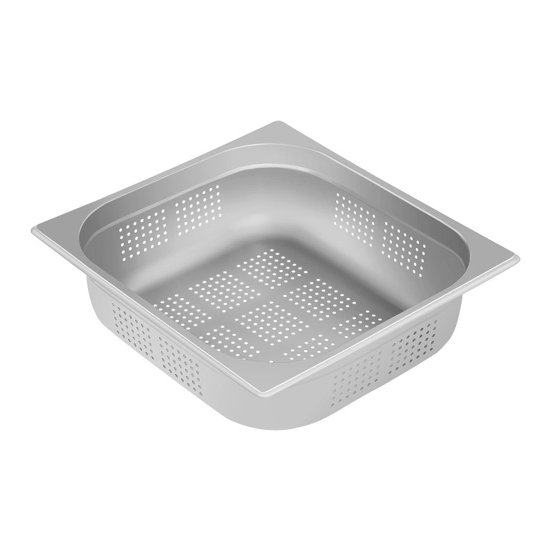 Perforuotas nerūdijančio plieno gastronominis indas GN2/3 100 mm